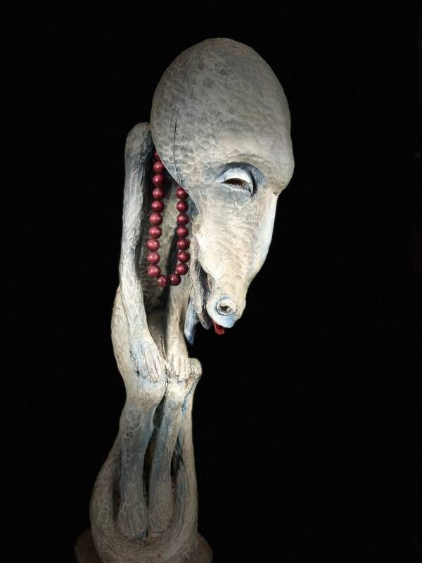 Rzeźba drewniana / Wooden sculpture „Kózka / Goat” – 75×30 cm